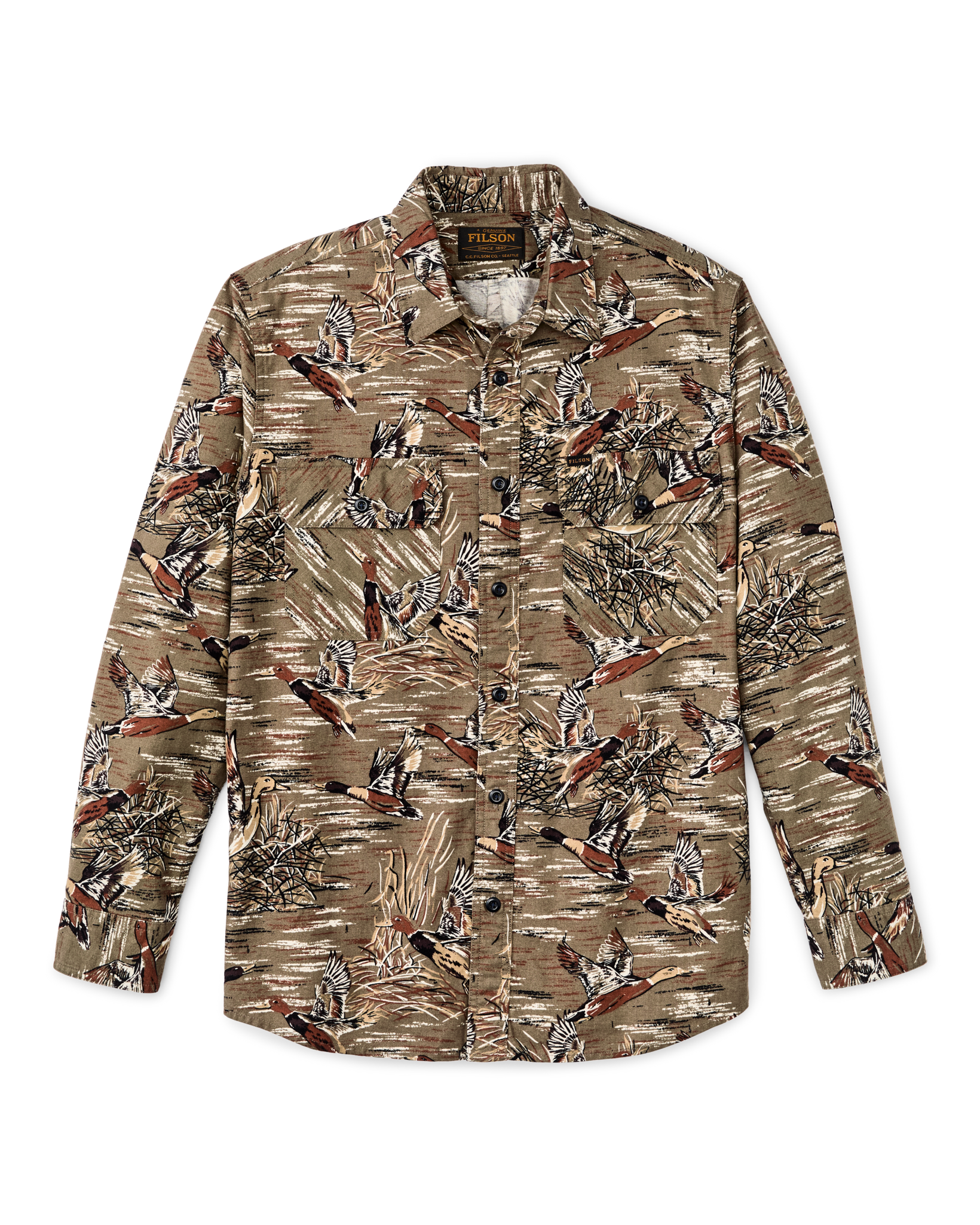 Field Flannel Shirt - Brown / Marsh Mallards